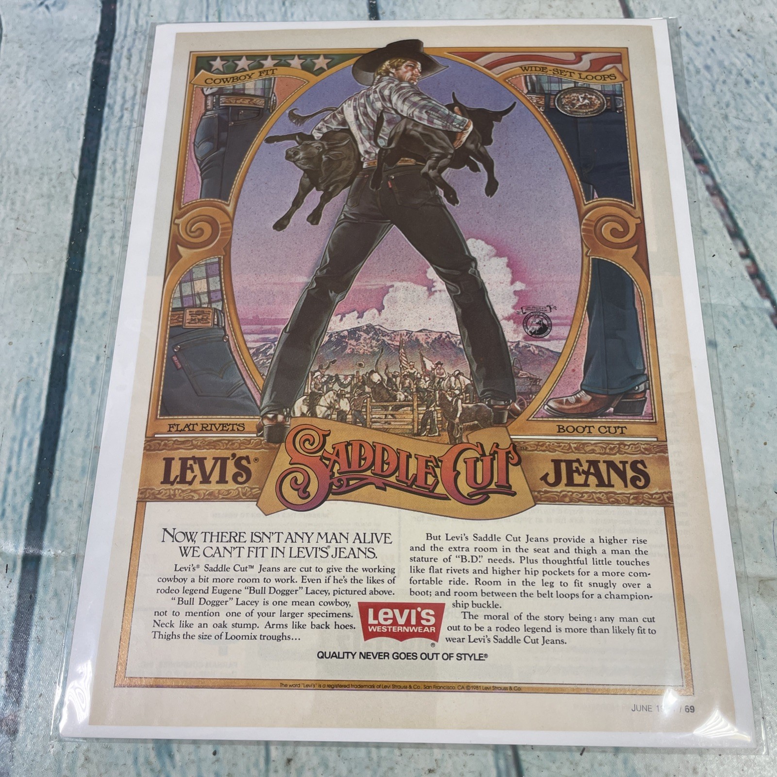 1984 Levi's Saddle Cut Jeans Vtg Print Ad/Poster Pinup Promo Art Magazine Page 1984 Levi's Saddle Cut Jeans Vtg Print Ad/Poster Pinup Promo Art Magazine Page