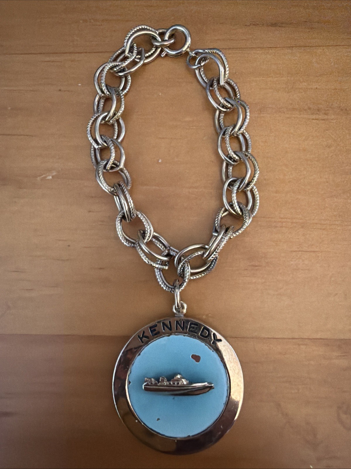 Vintage JFK Kennedy 1960 Campaign Bracelet PT-109 KENNEDY 60 Political Navy Ship