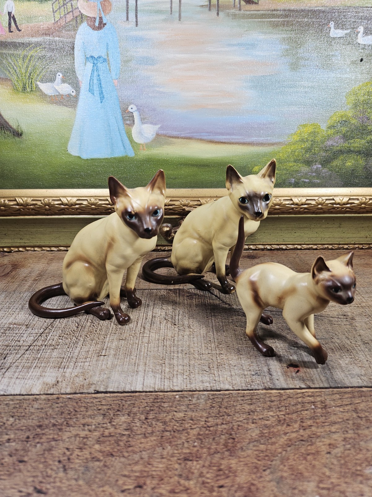 VTG Josef Originals Siamese Cat Figurine Set Of 3