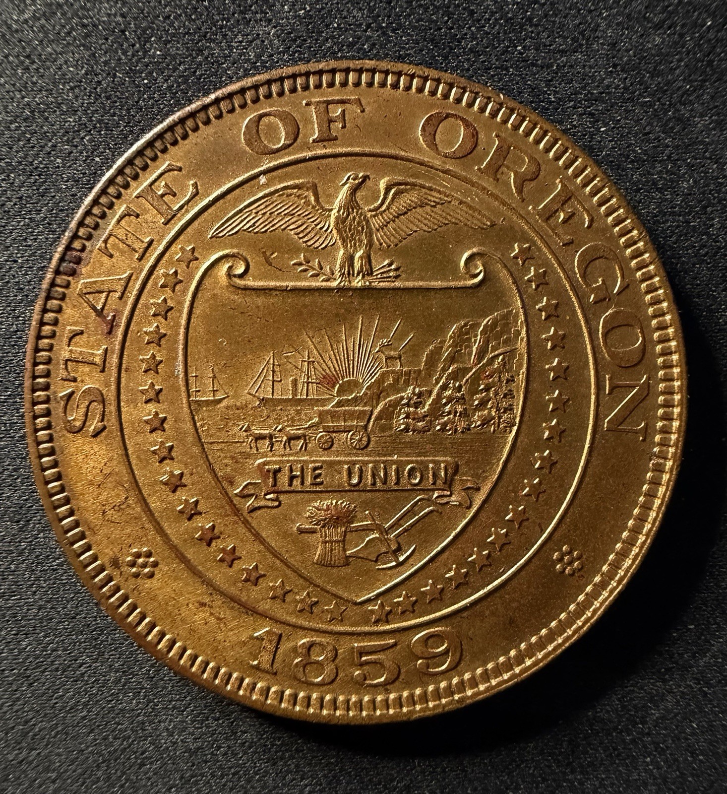 Very Rare Beautiful AU 1915 Panama Pacific Exposition Comm. Medal HK#411