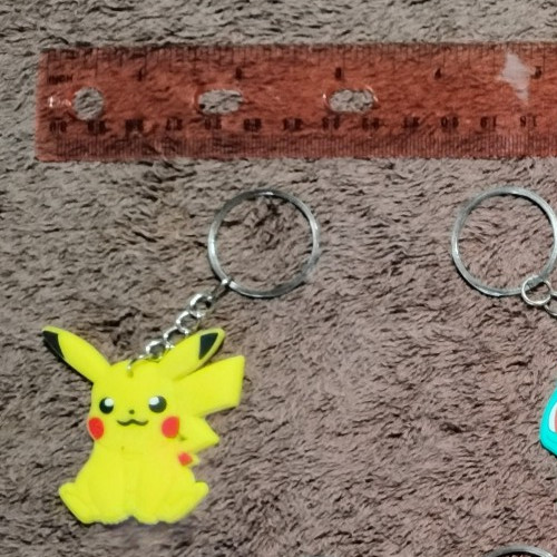 POKEMON RUBBER KEYCHAIN keyring key ring chain pin pins flexible plastic set lot