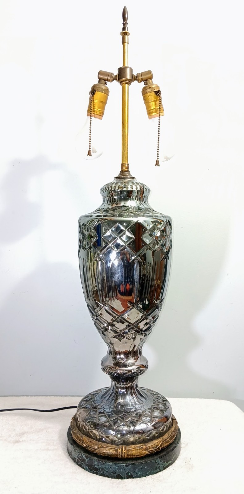 Vintage 30's French Mercury Glass Table Lamp 31