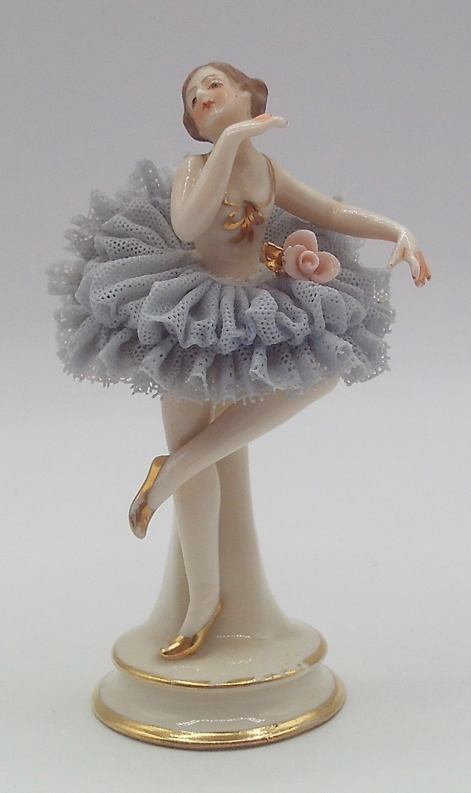 Antique Dresden Germany Porcelain Lace Ballerina Figure 4