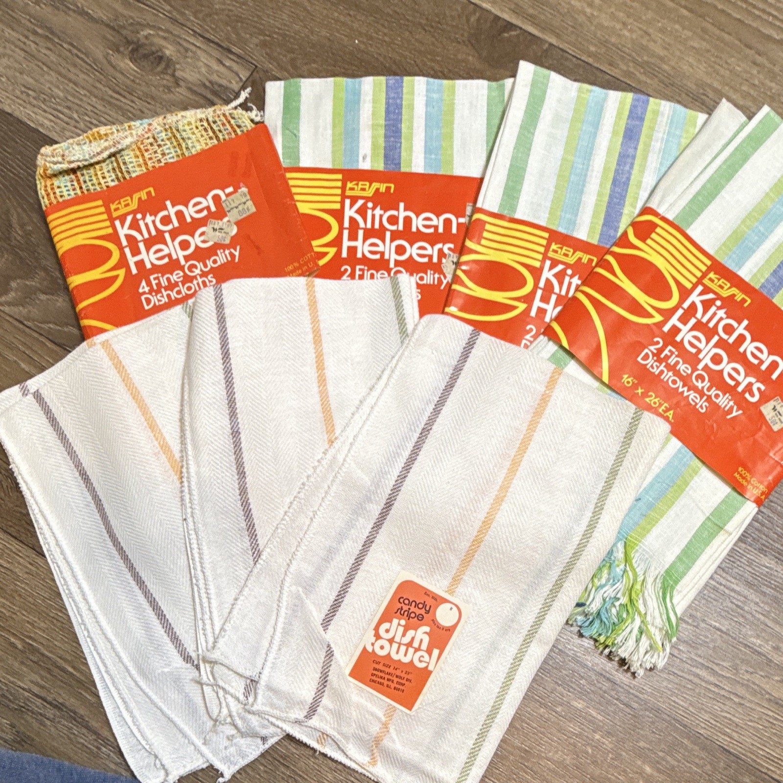 70s Dead stock NWT Old Stock Dishtowels Kitchen Retro Vintage Lot Karin Lot