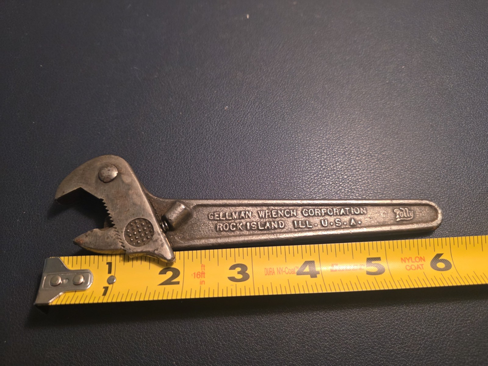Vintage Gellman Polly No 61 Quick Adjust Wrench 6” Patented 1923 Rock Island