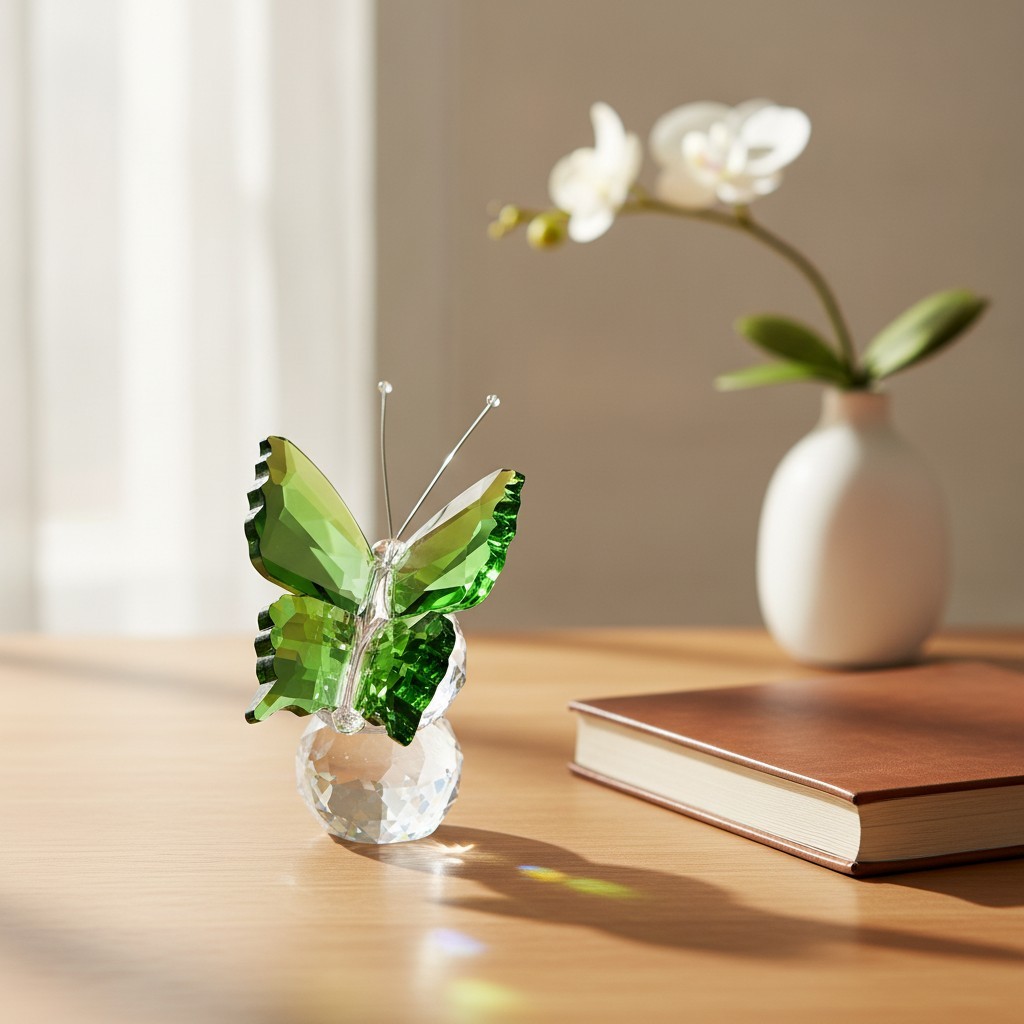 Handcrafted Crystal Butterfly Figurine with Base - Perfect Gift for Loved Ones Handcrafted Crystal Butterfly Figurine with Base - Perfect Gift for Loved Ones