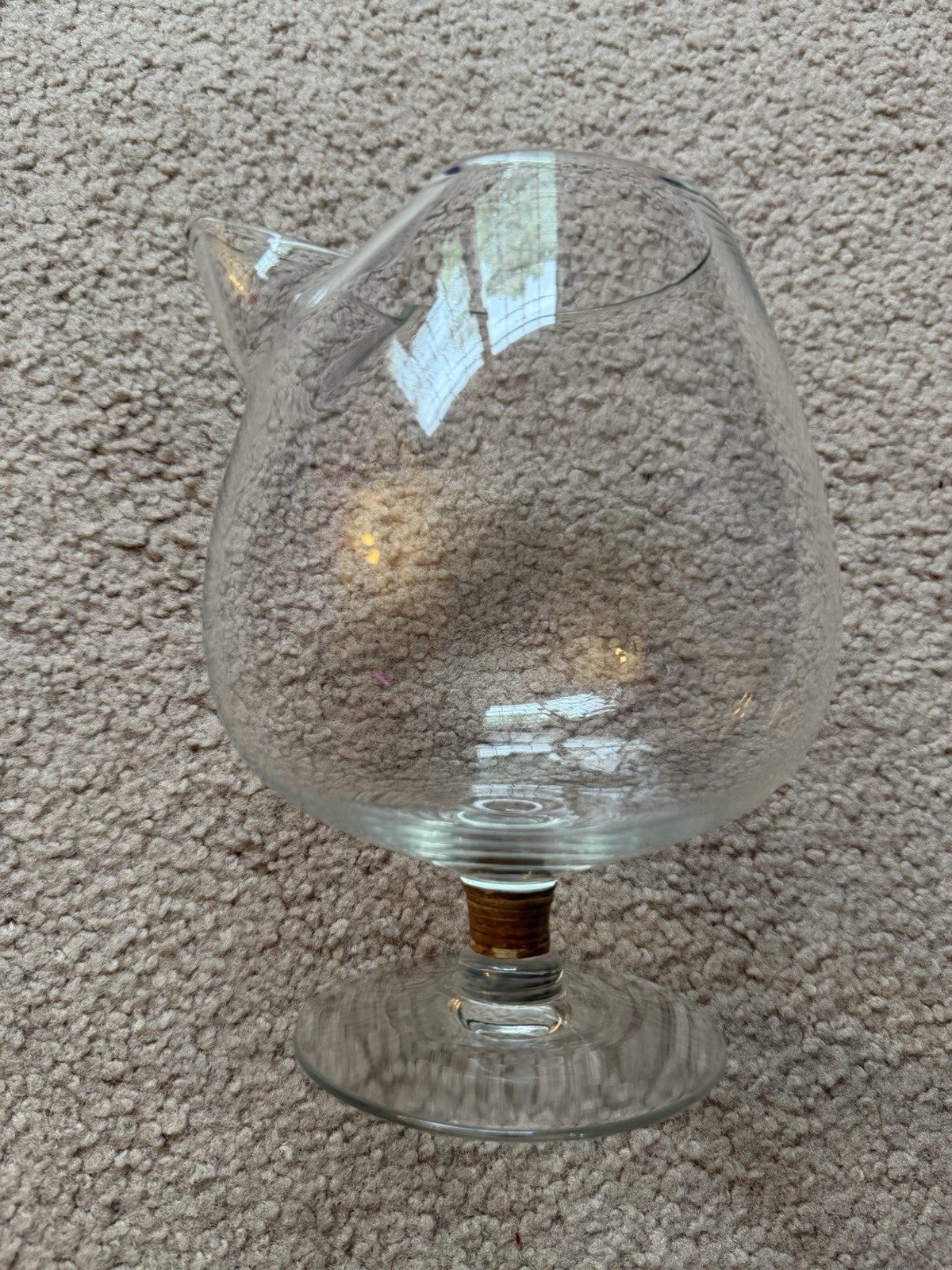 Hand Blown Brandy Snifter Glass Decanter Pitcher MCM Barware Vase