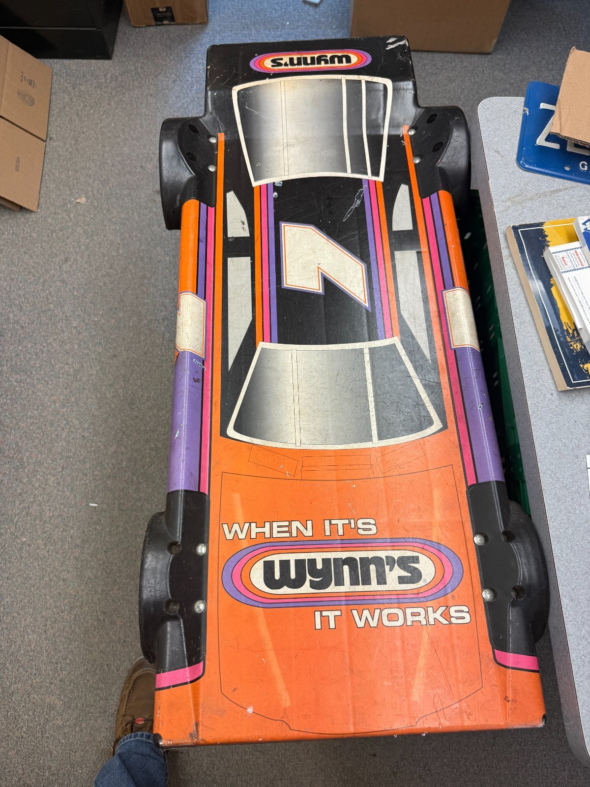 Vintage Wynn's Race Car Mechanic Creeper Dealer Promotional Shop Display RARE