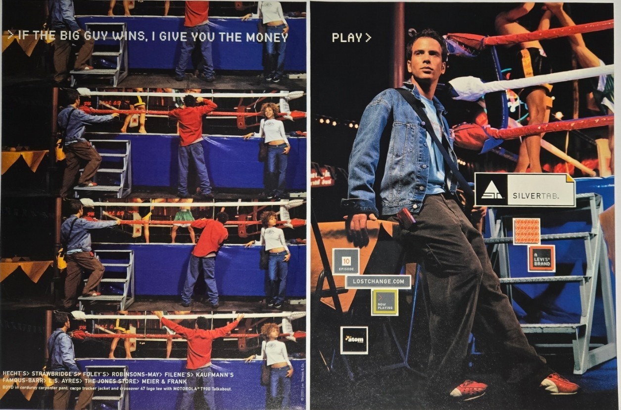 Levi Strauss & Co 2001 Levi\'s Silvertab Jeans Vintage Print Ad Retro Fashion Art