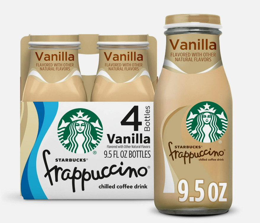 Starbucks Frappuccino Vanilla Chilled Coffee Drink, 9.5 fl oz, 4 count New