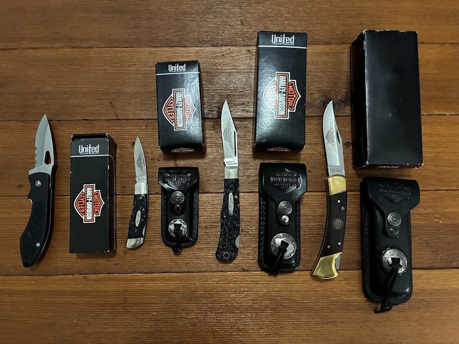 Lot of 4 Harley Davidson Knives made by United Cutlery