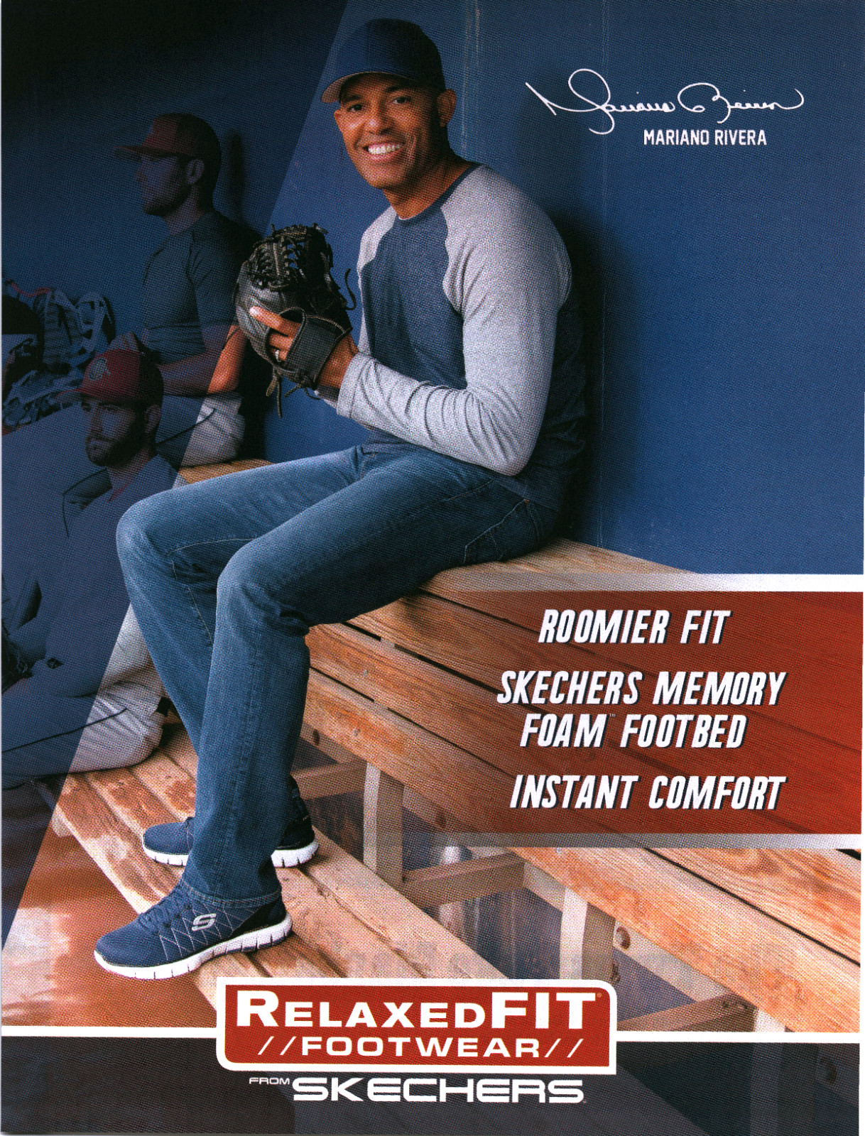 2015 Skechers Print Ad Mariano Rivera NY Yankees Relaxed Fit Shoes Baseball