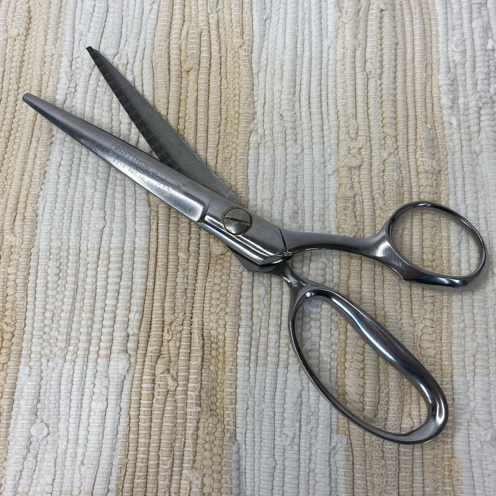 VTG CRAFTSMAN SEARS STAINLESS PINKING SHEARS SCISSORS #5213 USA 9 3/8