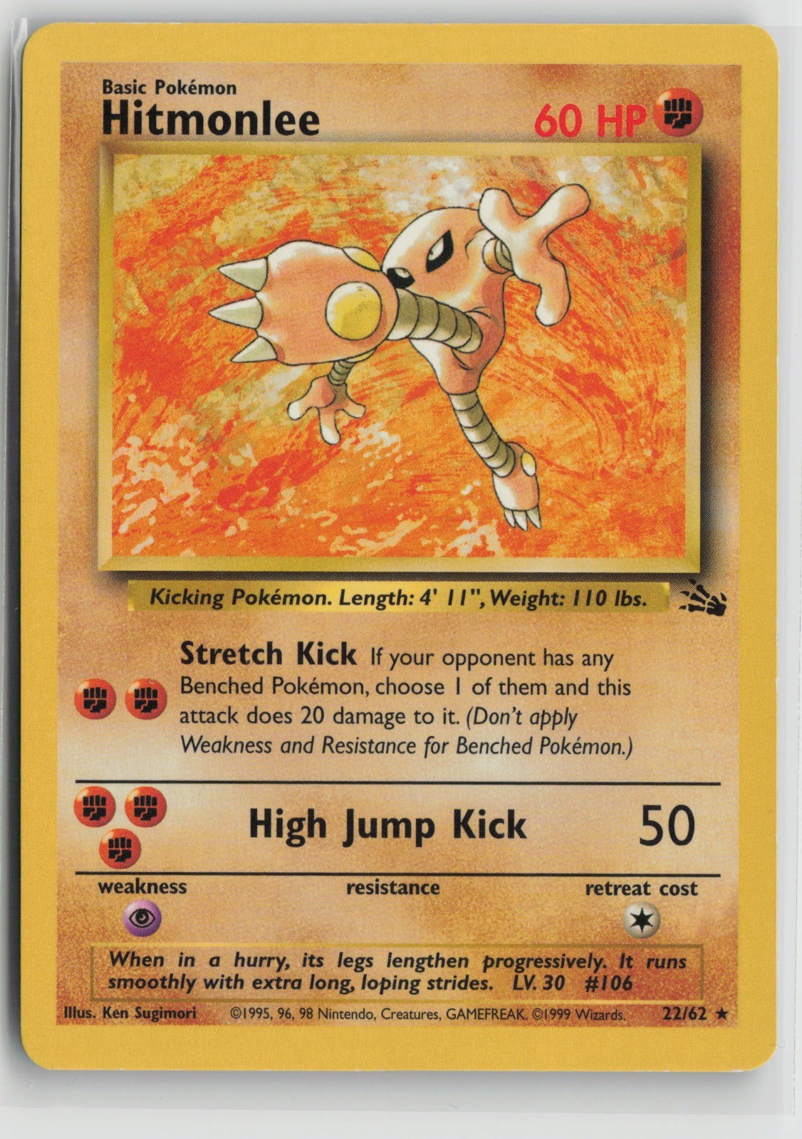 Hitmonlee (22) Rare Unlimited FO 22/62 LP Hitmonlee (22) Rare Unlimited FO 22/62 LP