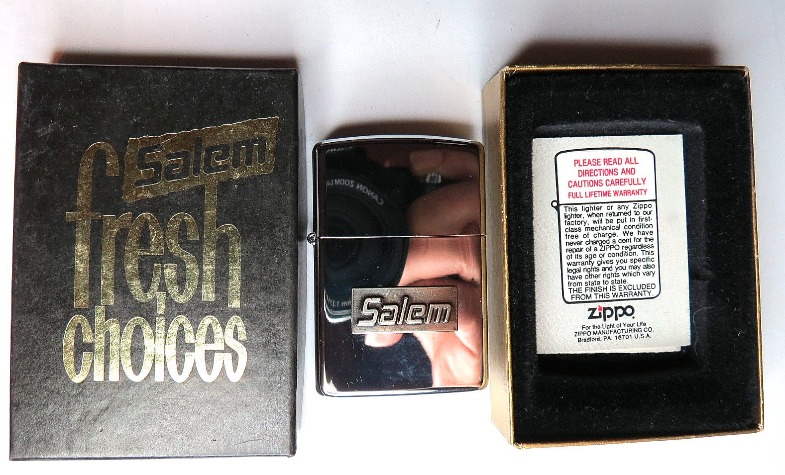 VINTAGE 1996 SALEM ZIPPO L XII BRADFORD LIGHTER IN BOX VINTAGE 1996 SALEM ZIPPO L XII BRADFORD LIGHTER IN BOX