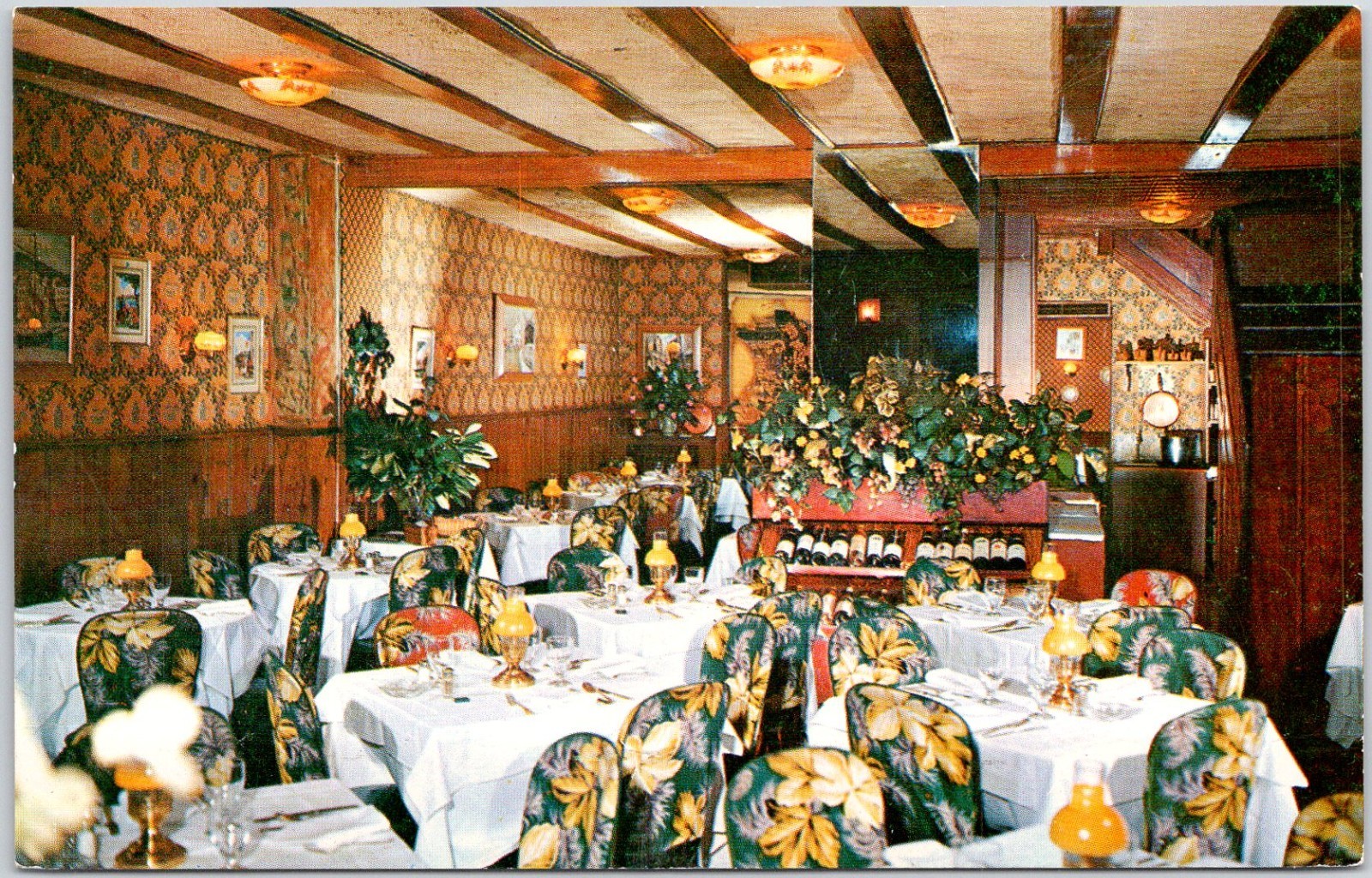 Vintage LE MARMITON French Restaurant New York City Postcard Yorkolor Process