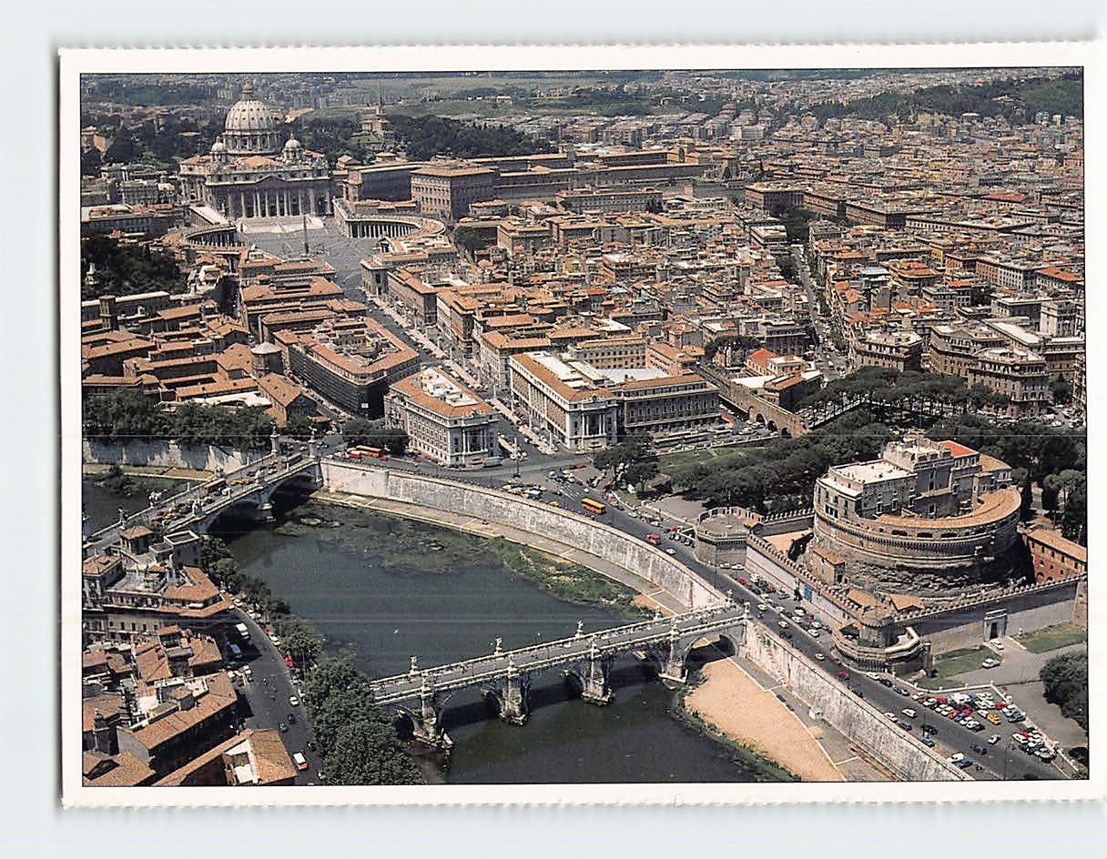 Postcard Aerial View Rome Italy