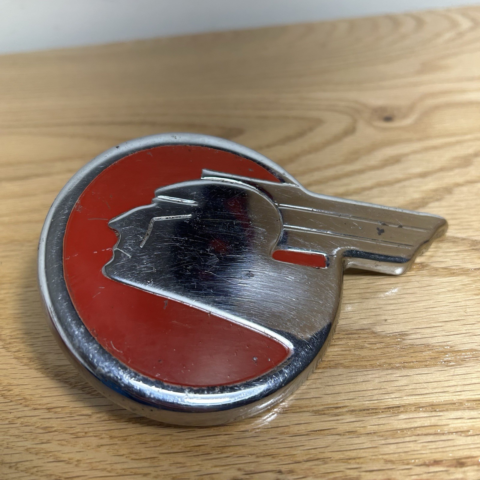 Vintage 1937 Pontiac Indian Chief Emblem Ornament Flat