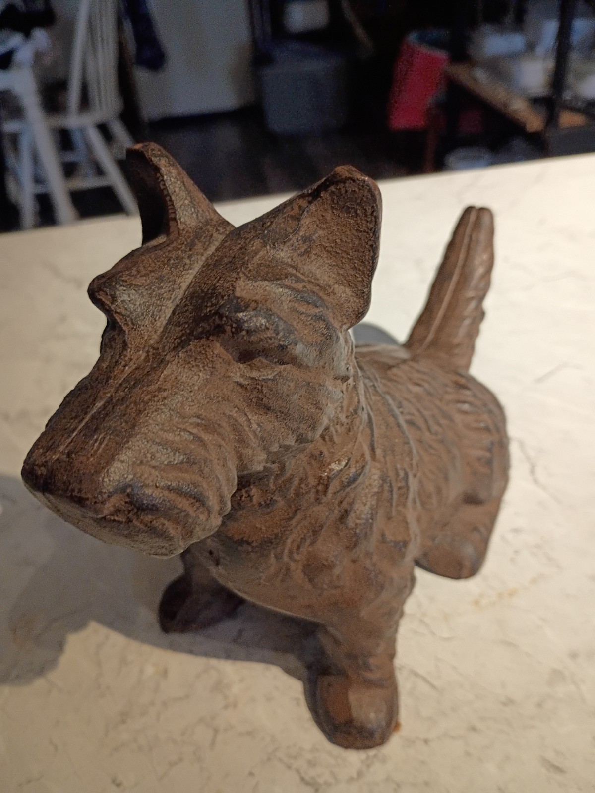 Vintage Cast Iron Sitting Scottish Scottie Terrier Dog Doorstop 