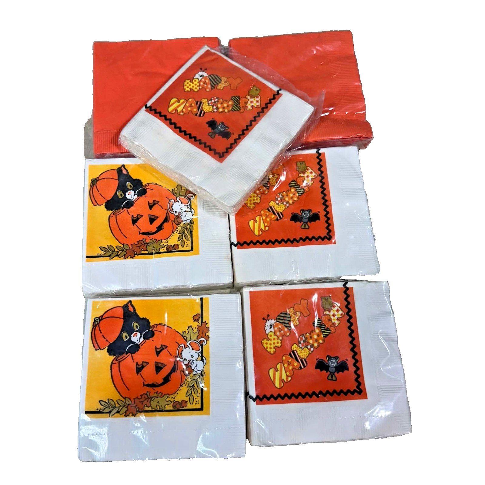 American Greetings Paper Halloween Napkins Mixed Lot of 7 Vintage NOS Sealed