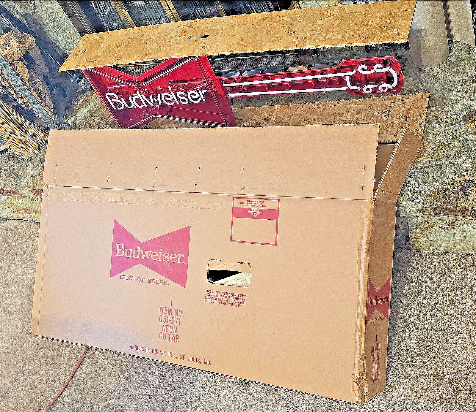 NEW Budweiser Bowtie Neon Electric Guitar (Item #051-271) 1992 NEW In Box NIB NEW Budweiser Bowtie Neon Electric Guitar (Item #051-271) 1992 NEW In Box NIB
