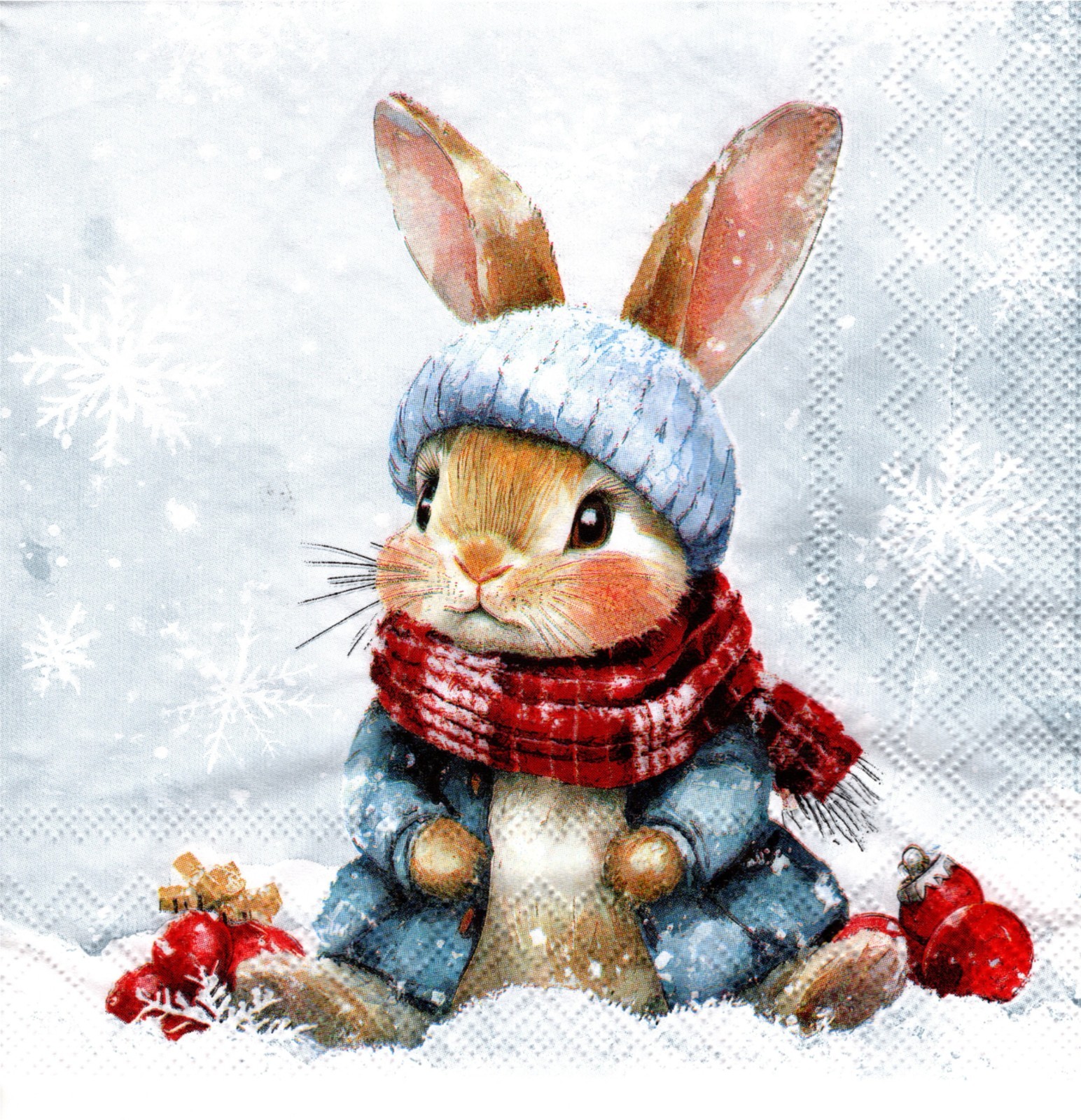 (2) Two Paper Lunch Napkins 4 Decoupage/Mixed Media - Bugsy the Bunny rabbit
