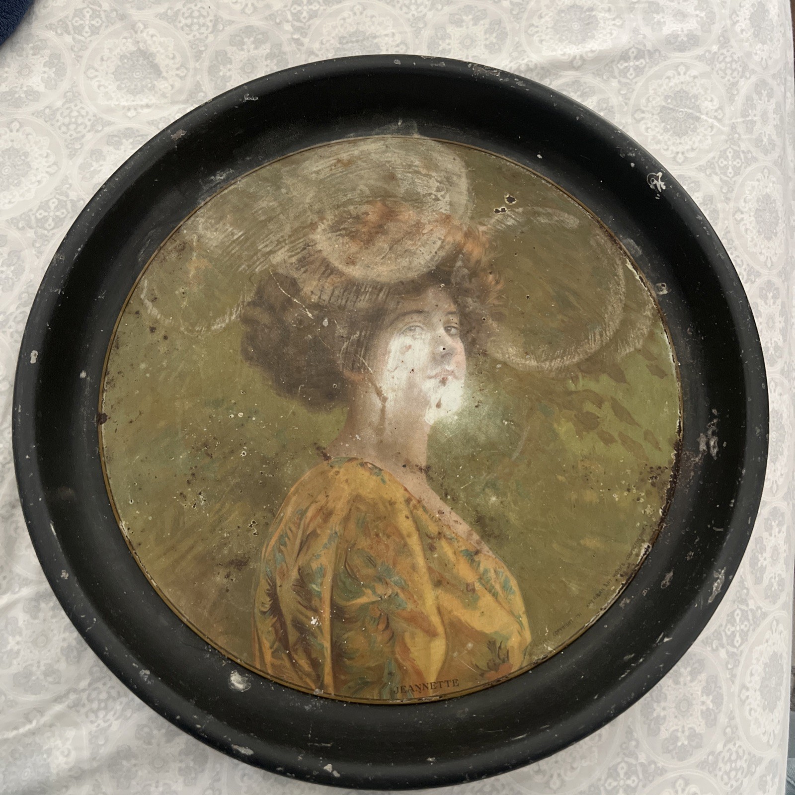 Rare Antique Drink Parfay Jeanette Tray, 1911 American Art Works (Coshocton OH)