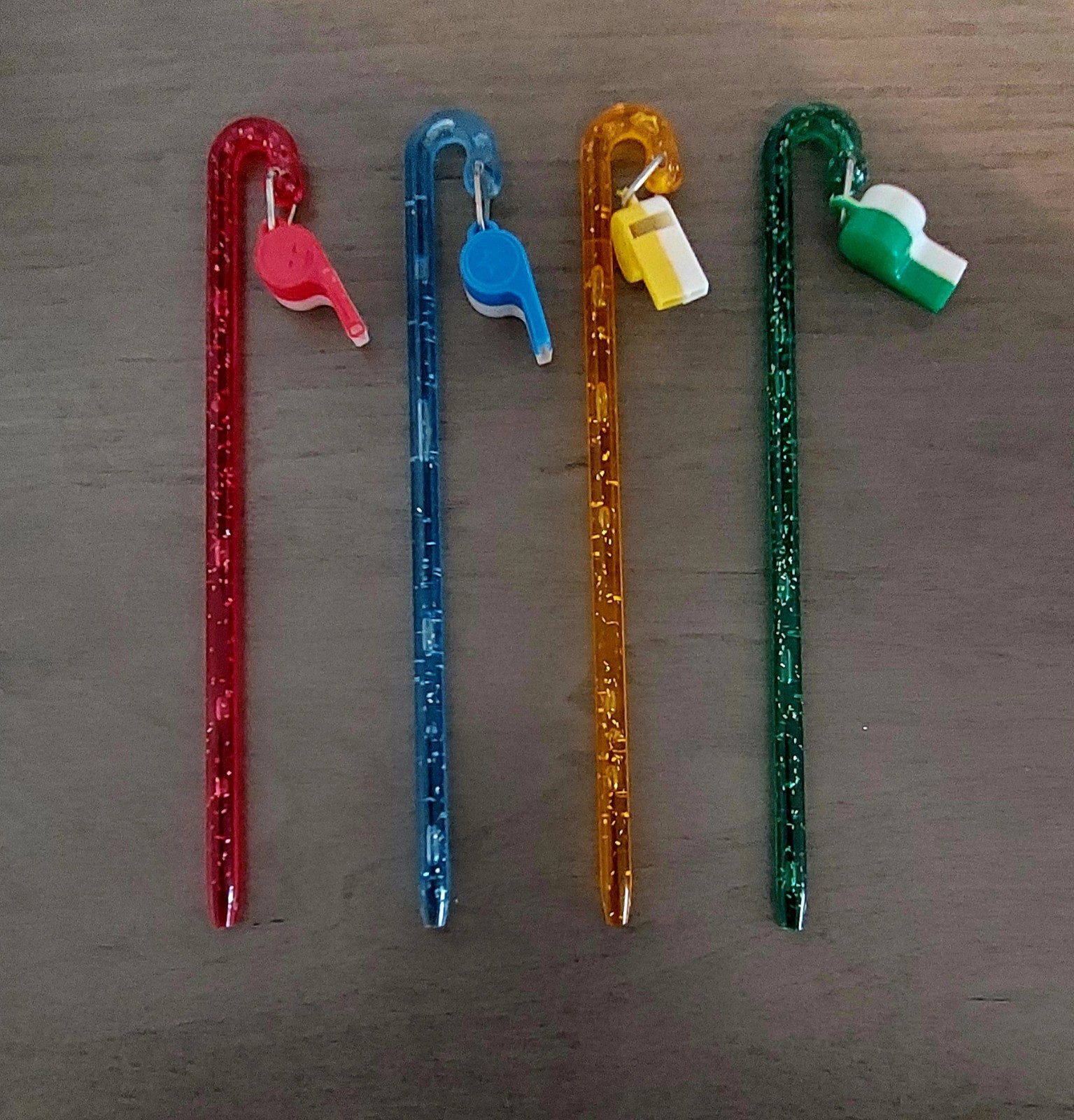 Vintage 1950\'s-1960\'s Set Of 4 Cocktail Swizzle Stir Sticks W/Whistle & Glitter Vintage 1950\'s-1960\'s Set Of 4 Cocktail Swizzle Stir Sticks W/Whistle & Glitter