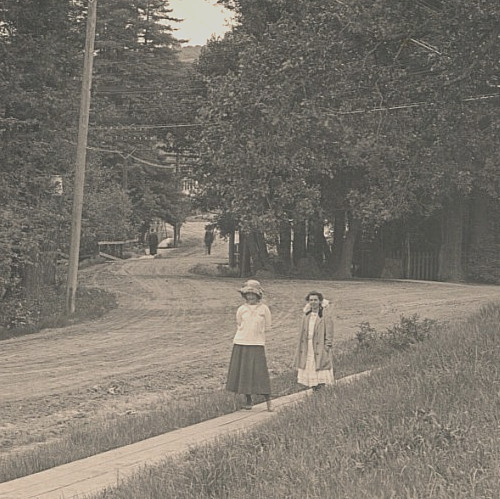 c.1909 UU RPPC Larkspur CA Marin County Winding Road Girls Bow Hat Fashion Walk c.1909 UU RPPC Larkspur CA Marin County Winding Road Girls Bow Hat Fashion Walk