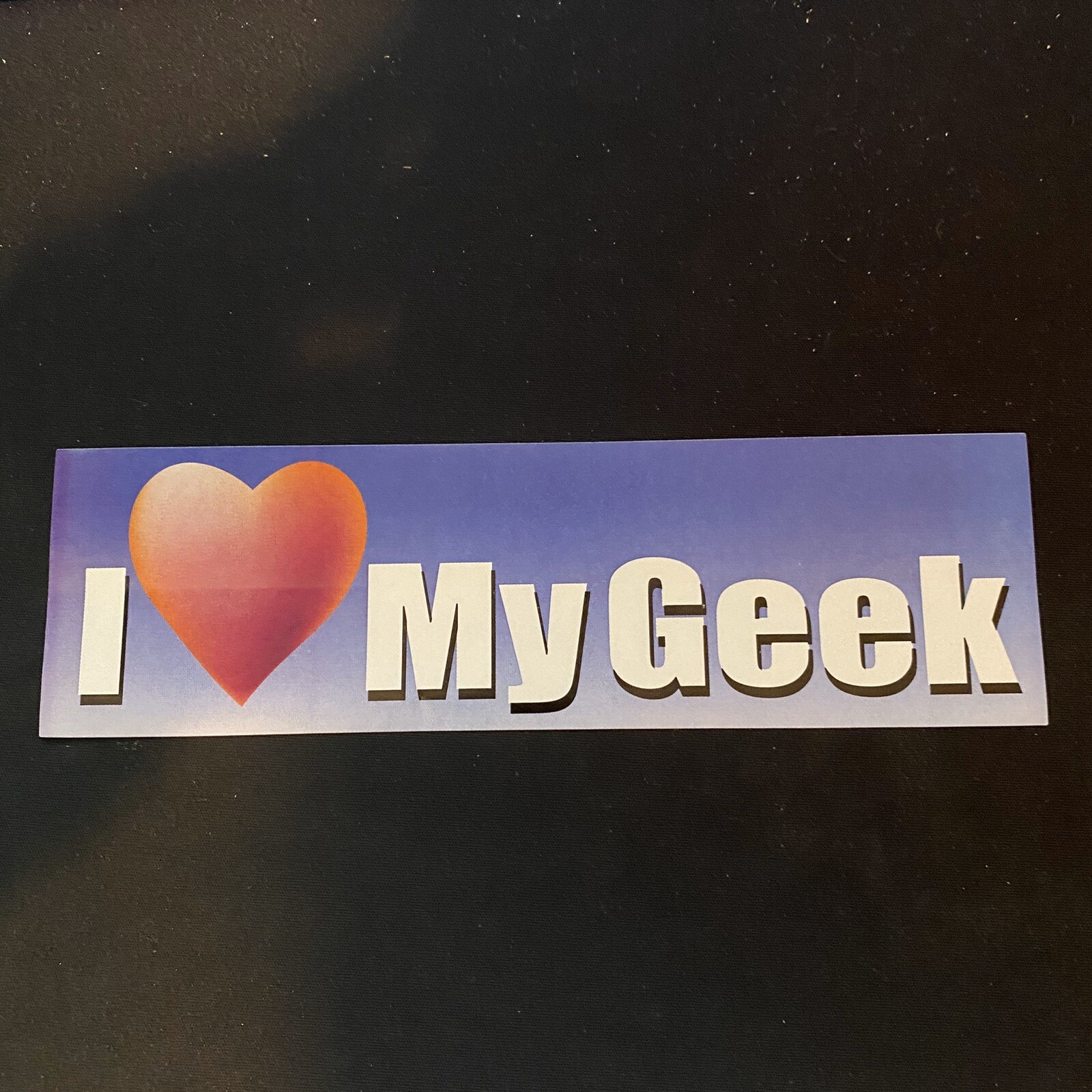 I LOVE MY GEEK 3 Heart Funny Bumper Sticker Nerd Dork Retro Blue Naughty