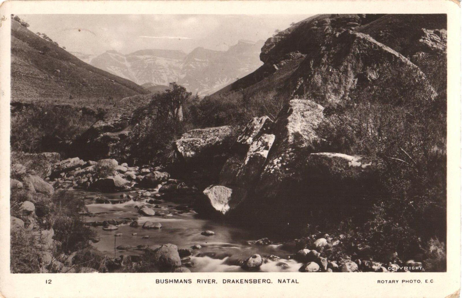 Drakensberg Natal South Africa Bushmans River Divided Back Postcard c1908 Posted Drakensberg Natal South Africa Bushmans River Divided Back Postcard c1908 Posted