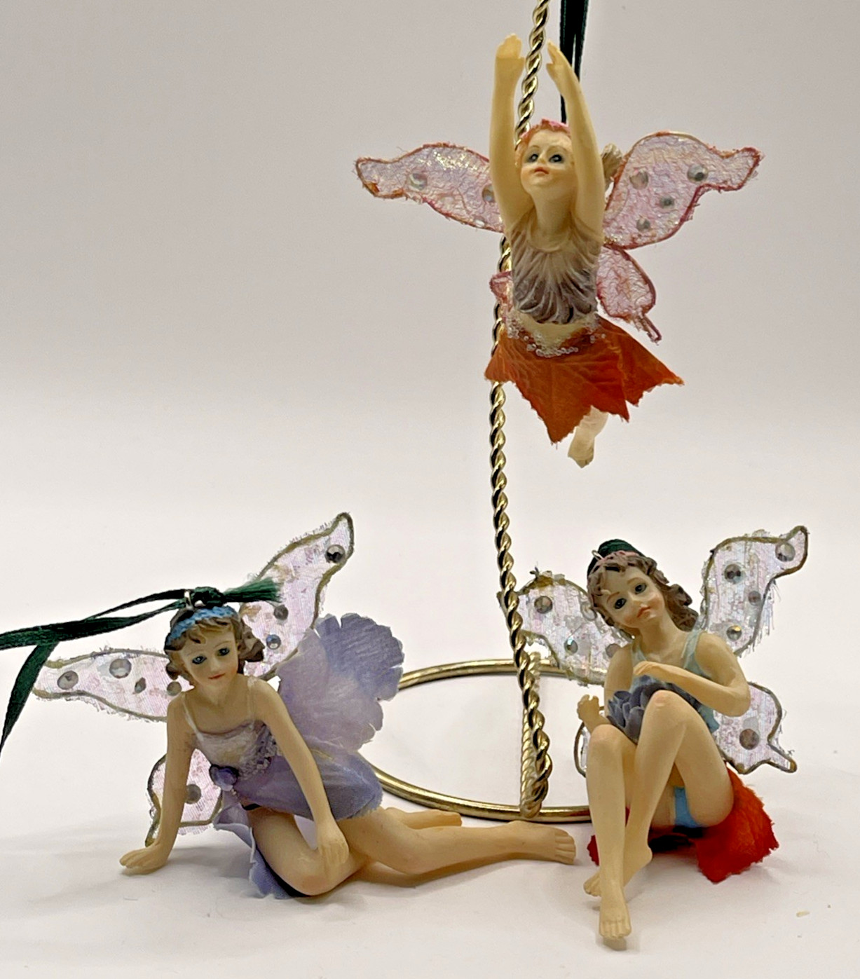 VTG? Fantasy Fairy Lot~3 Blue Orange~Figurines, Figures, Ornaments, Decor~W/Wear VTG? Fantasy Fairy Lot~3 Blue Orange~Figurines, Figures, Ornaments, Decor~W/Wear