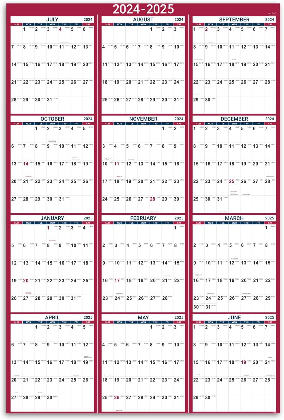 2024-2025 Yearly Wall Calendar - Yearly Wall Calendar 2024-2025, 2024-2025 Wall 