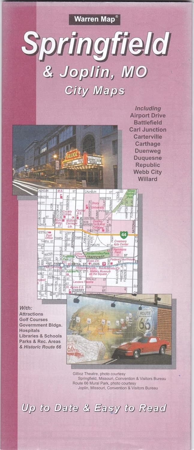 Springfield And Joplin Missouri Street Map