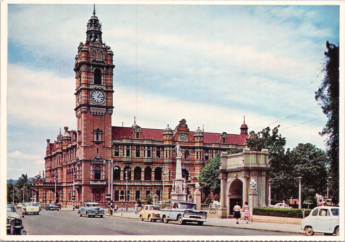City Hall Pietermaritzburg Natal South Africa Chrome Vintage 1960s Postcard