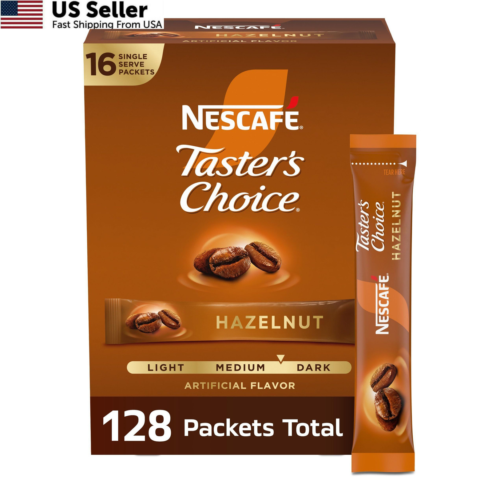 NESCAFÉ Taster\'s Choice, Instant Coffee Packets, 16 Count (Pack of 8), Black NESCAFÉ Taster\'s Choice, Instant Coffee Packets, 16 Count (Pack of 8), Black