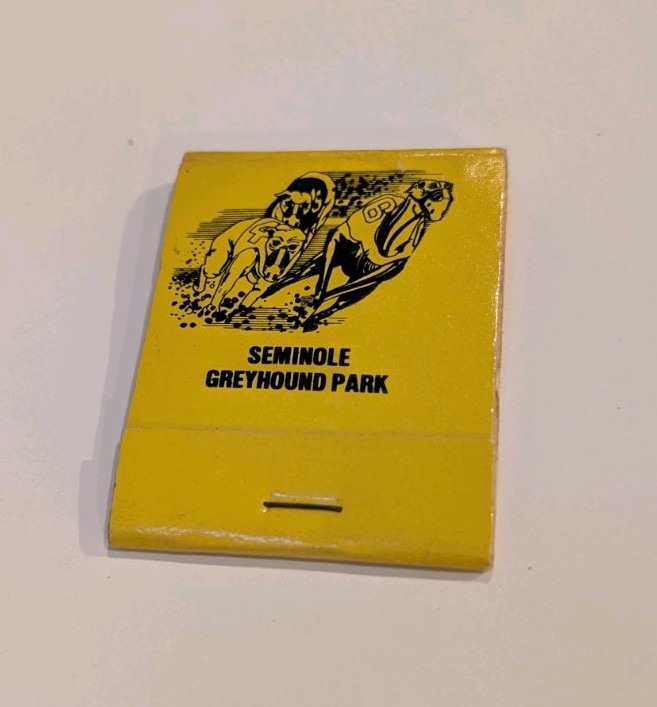 Seminole Greyhound Park Dog Racing Florida Vintage Unstruck Matchbook