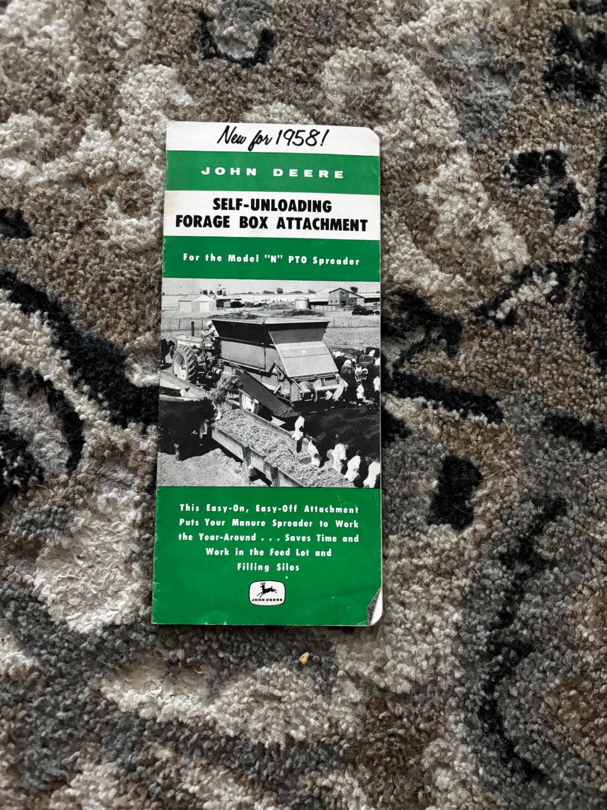 John Deere Self Unloading Forage Box Attachment For 1957 Brochure DCPA26