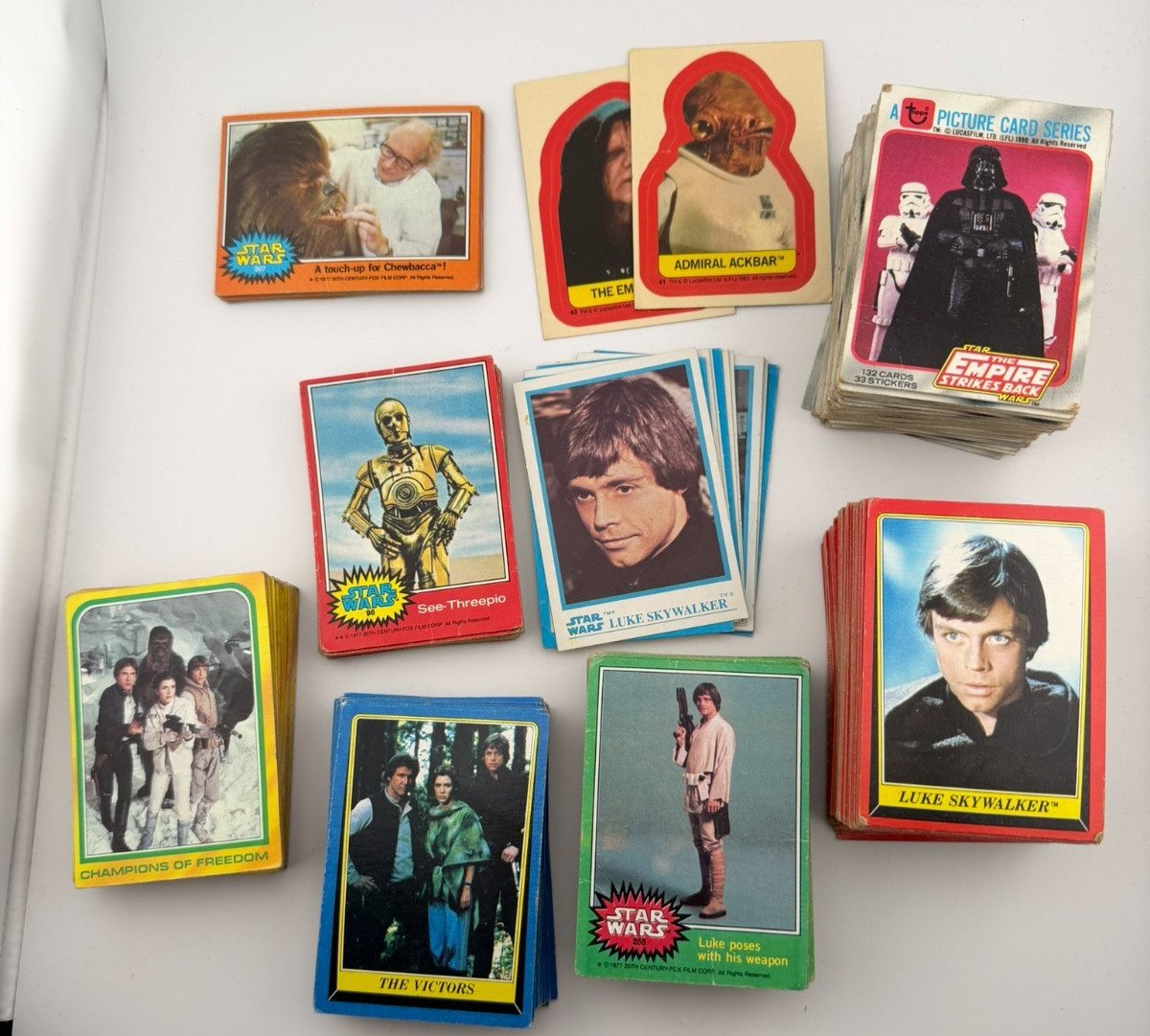 Vintage Star Wars Trading Card Lot 348 Cards Topps ESB ROTJ Kellogg\'s 1977-1983
