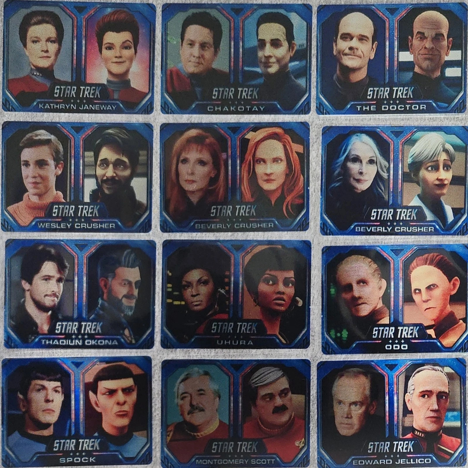 SCARCE Star Trek Voyager A&I 12 Card Animated Legacy Metal Set /75 