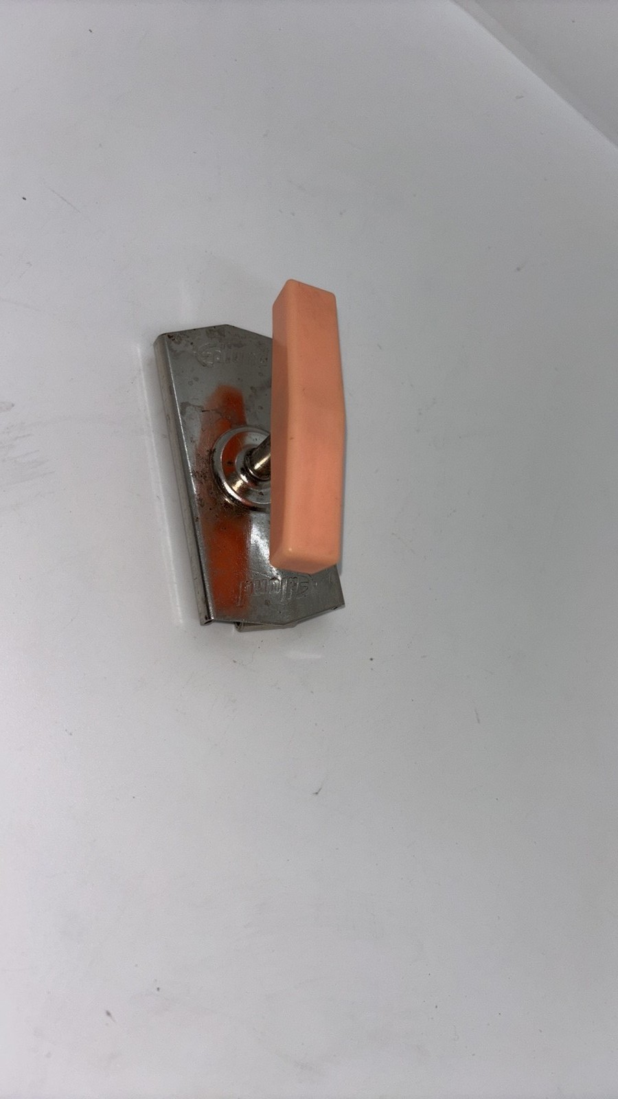 Vintage Edlund Chrome Can Opener with Peach Handle Vintage Edlund Chrome Can Opener with Peach Handle