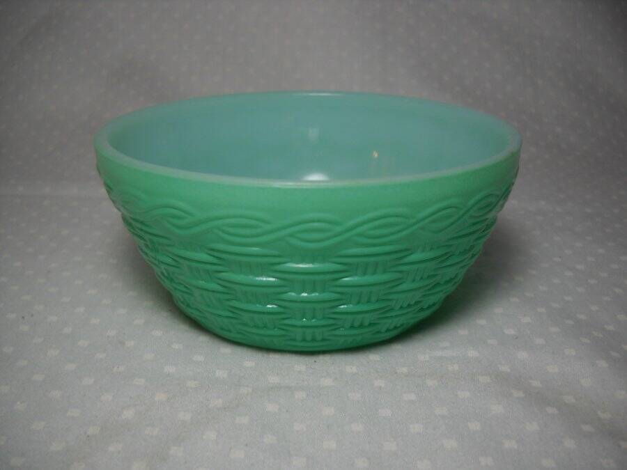 Fire-King Turquoise Basket Weave Cereal/Dessert Bowl Mint Condition 5 Available
