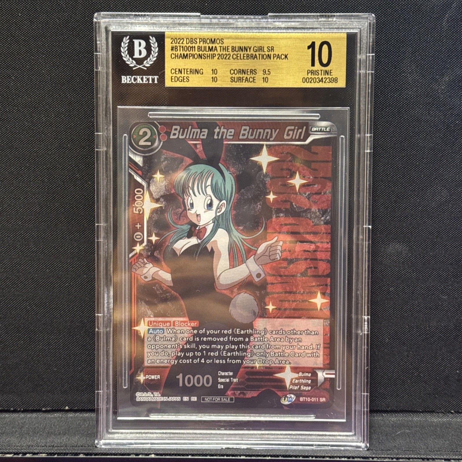 *POP 1* 2022 BULMA THE BUNNY GIRL CHAMPIONSHIP 2022 #BT10-011 BGS 10 *POP 1* 2022 BULMA THE BUNNY GIRL CHAMPIONSHIP 2022 #BT10-011 BGS 10