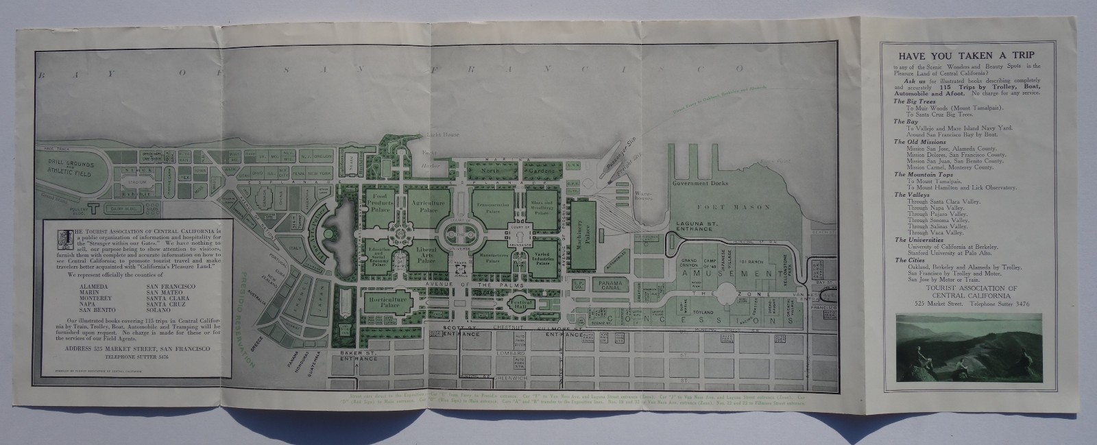 1915 Panama Pacific Exposition Unofficial Map Central California Tourist Assn. 1915 Panama Pacific Exposition Unofficial Map Central California Tourist Assn.