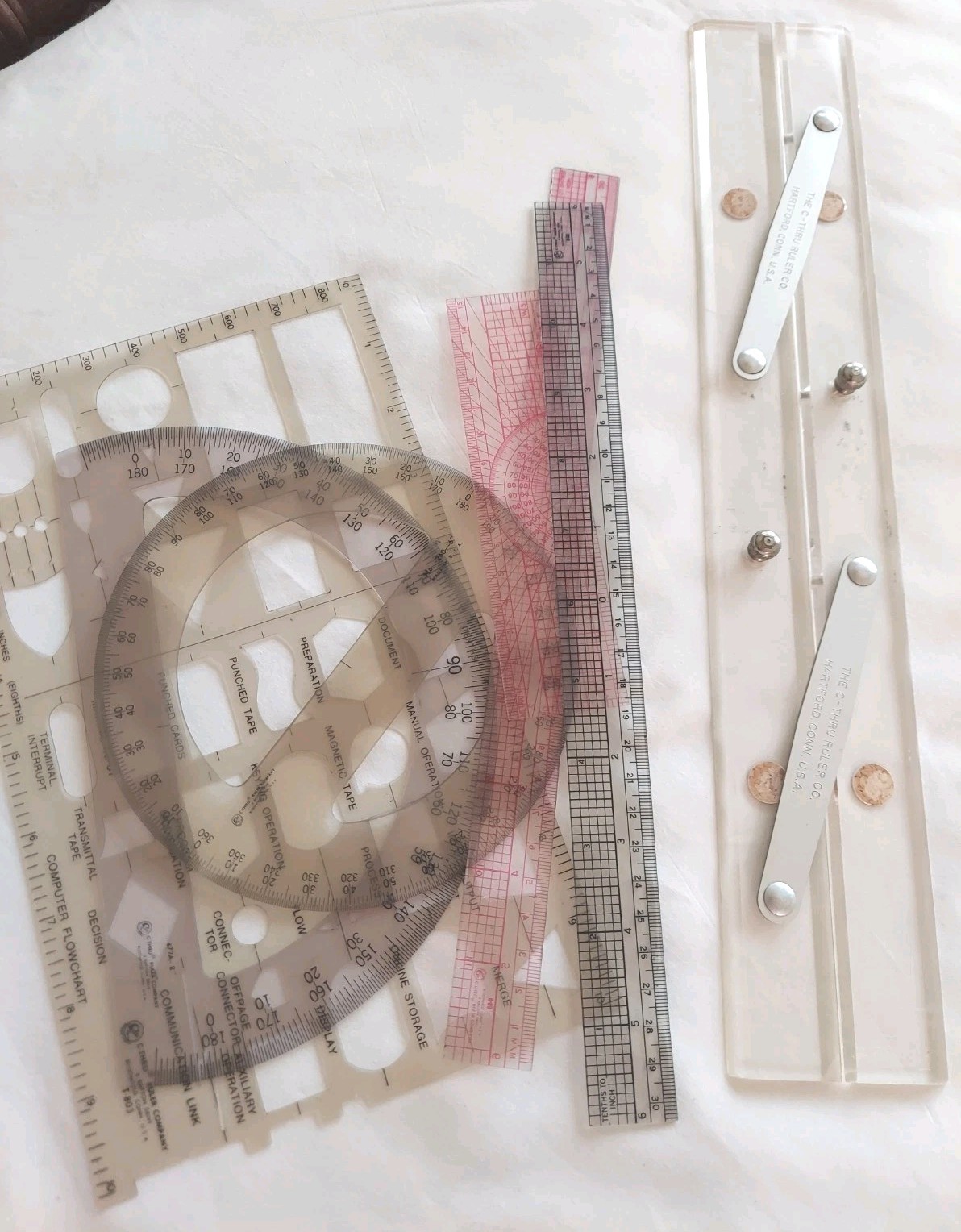 Vintage - C Thru Ruler Co - Drawing - Drafting Tools - 7 Pieces - See details Vintage - C Thru Ruler Co - Drawing - Drafting Tools - 7 Pieces - See details