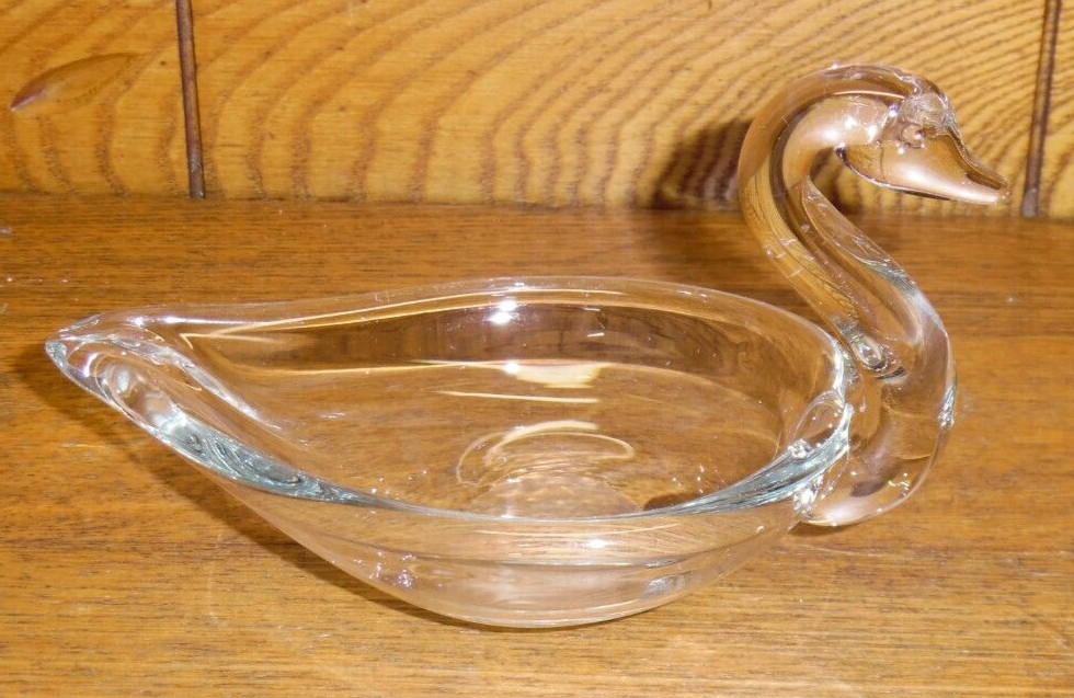 Crystal Open Swan Trinket Dish / Bowl - 5.75
