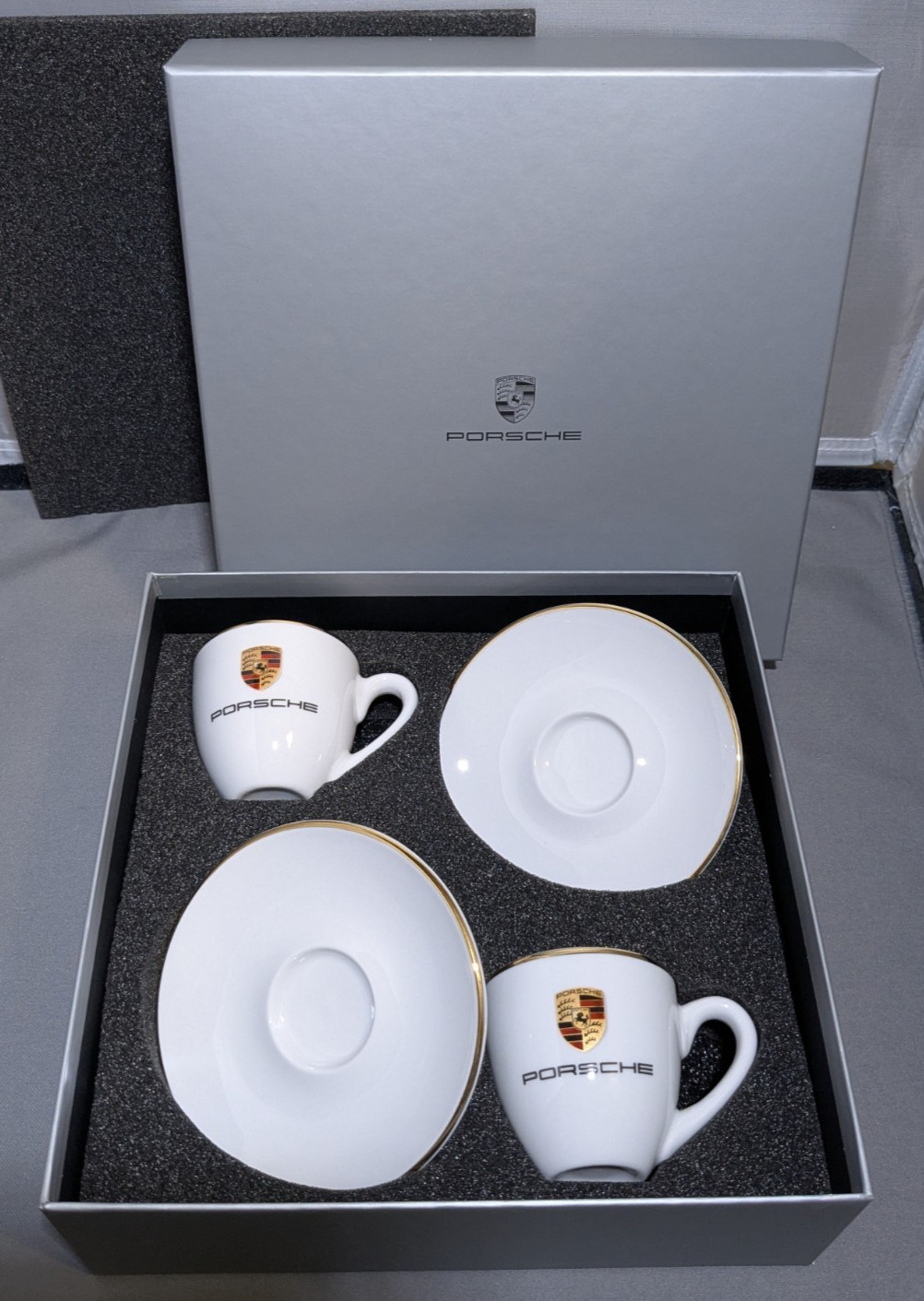 Porsche Driver\'s Selection Cup & Saucer Set of 2 Coffee Espresso Teacup - Unused