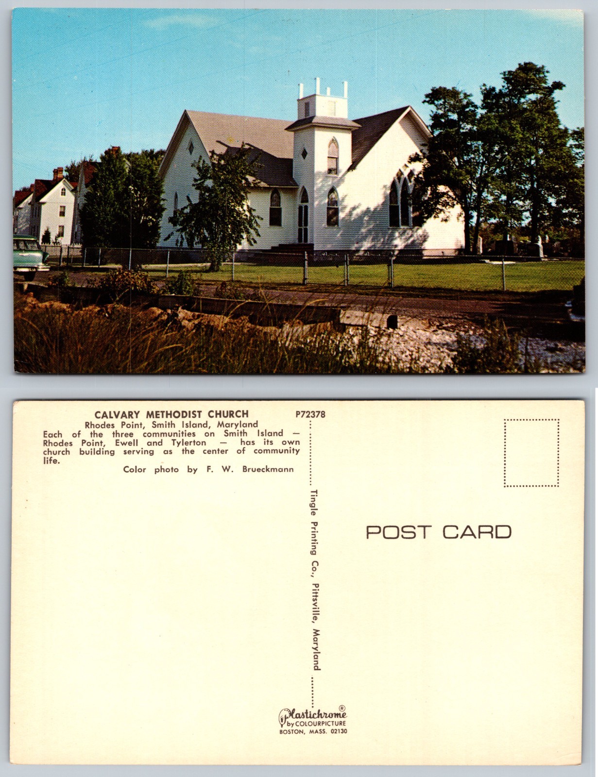 Calvary Methodist Church Shelburne Nova Scotia Postcard