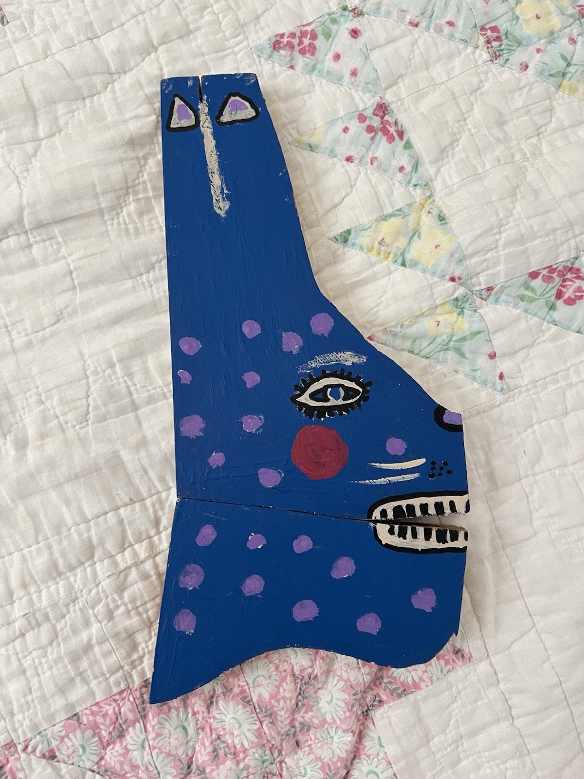 VTG Folk Art Wood Carving Rabbit Bunny Hand Painted Wall Hanging Alebrije Mexico VTG Folk Art Wood Carving Rabbit Bunny Hand Painted Wall Hanging Alebrije Mexico