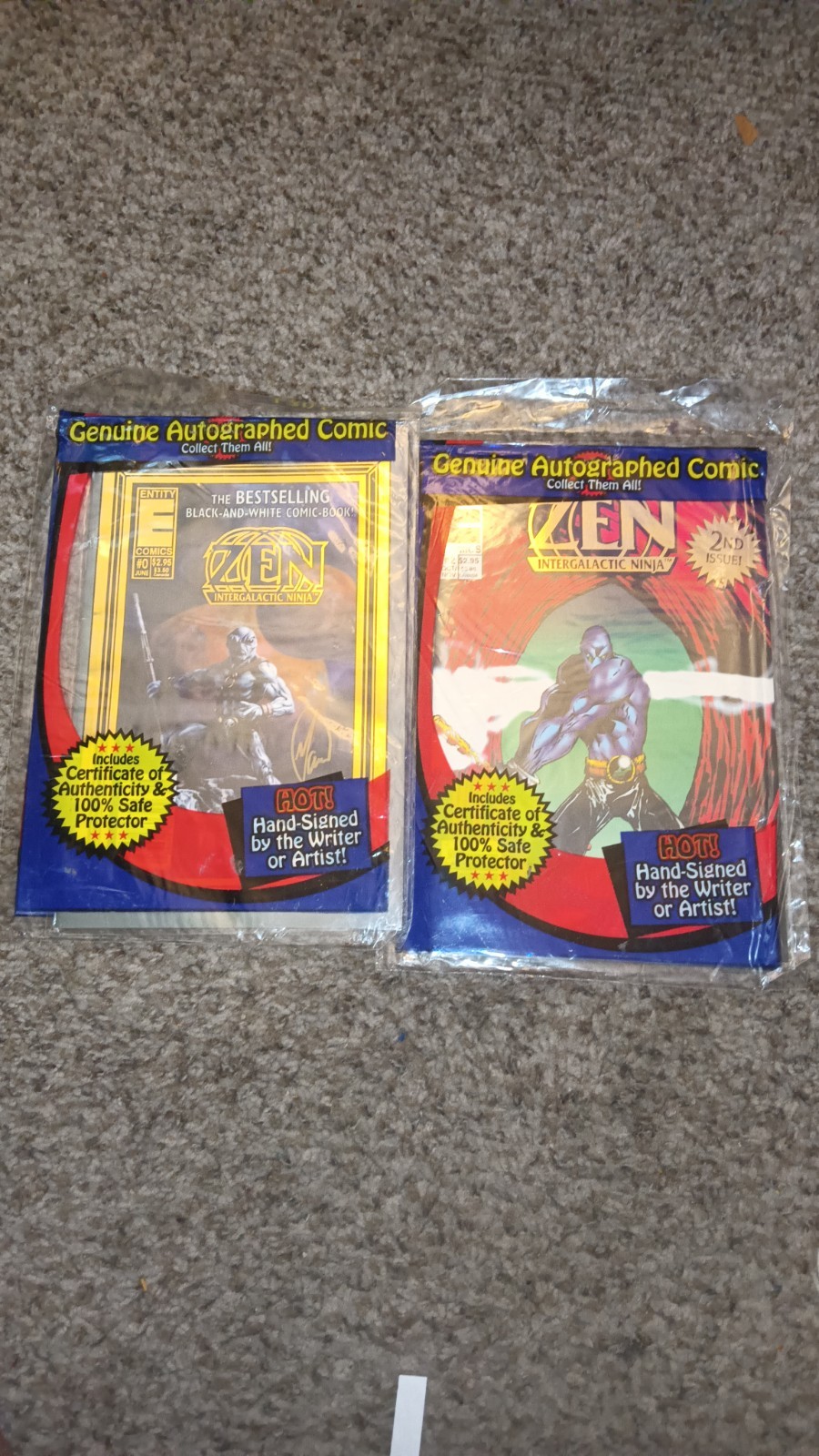 Entity COMICS #0 & #2 ZEN INTERGALACTIC NINJA signed by Bill Maus w/COA 